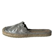 Karl Lagerfeld Metallic Silver Espadrille Slides Slip on Shoes Women Siz... - $19.75