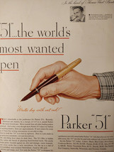 1946 Original Esquire Art WWII Era Art Ad Advertisement Parker 51 Pen! - £5.10 GBP