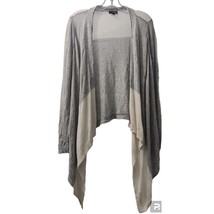 The Limited Draped Cardigan Open Front Lightweight Gray Cream Size M - $19.60