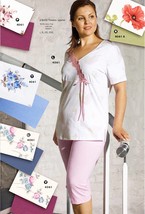 PLUS SIZE COTTON PAJAMA SET SIZE 20 MADE IN EUROPE HOLIDAY GIFT FOR WOMEN - £60.33 GBP