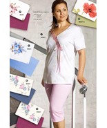 PLUS SIZE COTTON PAJAMA SET SIZE 20 MADE IN EUROPE HOLIDAY GIFT FOR WOMEN - £59.50 GBP