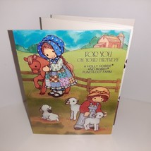 Vintage Holly Hobbie &amp; Robby Punch Out Farm Paper Doll Greeting Card Birthday - £14.73 GBP