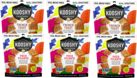 Kooshy Poco Picante &amp; French Toast Sourdough Non-GMO Croutons, Variety 6-Pack - £44.33 GBP