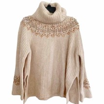 Zara Limited Edition Wool Mohair Blend Beaded Turtleneck Sweater - £72.07 GBP