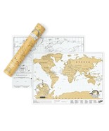 Luckies 42cm Scratch Off Map Travel Edition w/ Foil Hanging Wall Decor W... - $15.99