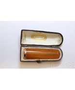 Early XXth Cent Butterscotch Amber &amp; 18K Rose Gold Cased Cigar Holder Un... - £224.20 GBP