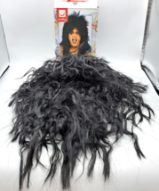 Mens Hard Rocker Wig Black Smiffys Long Tousled Alice Cooper Heavy Metal EUC - £5.14 GBP