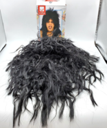 Mens Hard Rocker Wig Black Smiffys Long Tousled Alice Cooper Heavy Metal EUC - £5.03 GBP