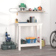Work Bench White 80x50x80 cm Solid Wood Pine - £50.99 GBP