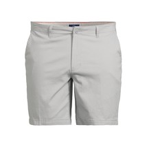 George Men&#39;s 9&quot; Inseam Flat Front Shorts, Soft Silver Size 36 - £13.18 GBP