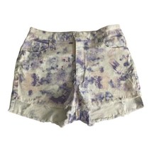 Wild Fable Womens Shorts Adult Size 10 Purple Tie Dye Raw Hem Pockets Denim - $22.14