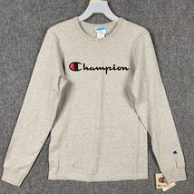 Champion T-Shirt Small Men&#39;s Long Sleeve Gray 100% Cotton Adults S - $19.53 CAD