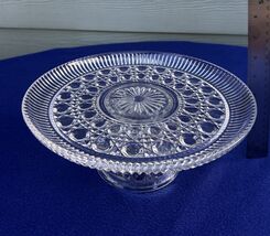 Federal Glass Windsor Button & cane  cake plate footed on pedestal origi... - $23.75 Federal Glass Windsor Button & cane  cake plate footed on pedestal origi... - $23.75