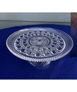 Federal Glass Windsor Button &amp; cane  cake plate footed on pedestal origi... - $440.07 MXN