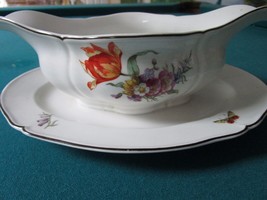 KPM -OLD BERLIN- SCEPTRE PORCELAIN SIGNED BY ARTIST KRASEMANN GRAVY BOAT... - $123.75