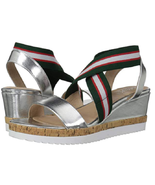 STEVEN by Steve Madden Women&#39;s Nc-Saria Wedge Sandal,Size 12, Silver/Mul... - £29.40 GBP