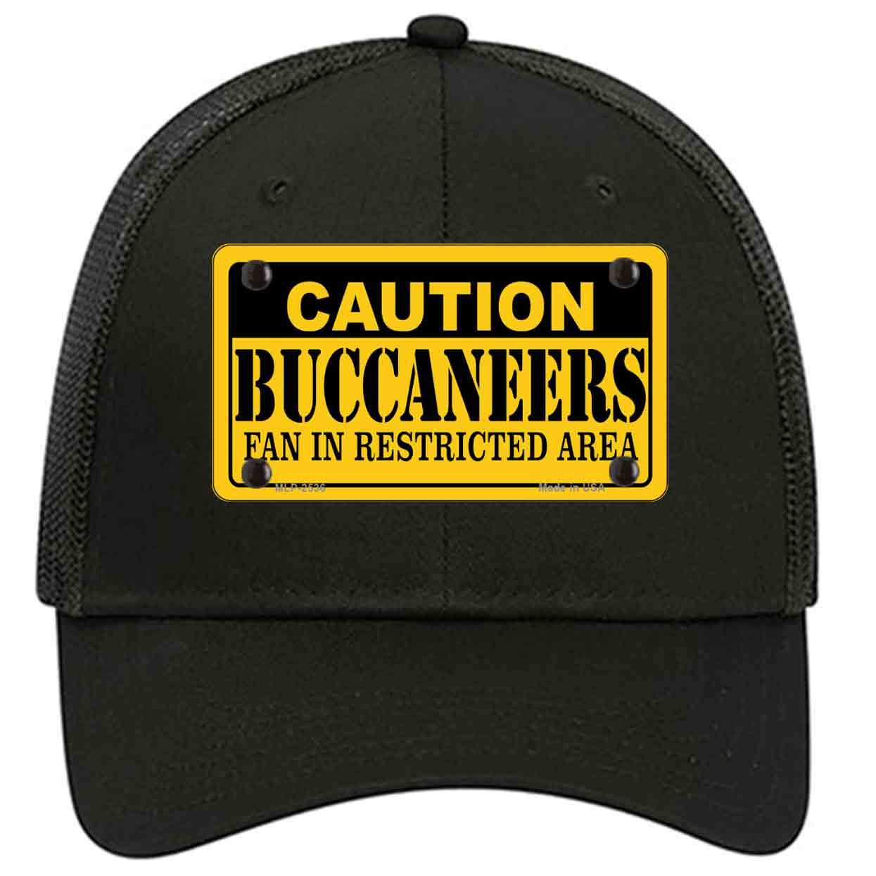 Primary image for Caution Buccaneers Novelty Black Mesh License Plate Hat