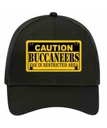 Caution Buccaneers Novelty Black Mesh License Plate Hat - €24,74 EUR