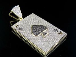 2.5Ct Round Cut Diamond 14K Yellow Gold Finish Exclusive Men&#39;s Spade Pendant - £107.41 GBP