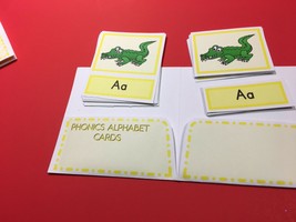 Montessori - Pre-Reading Three Part Cards And Folio - Phonics Alphabet Cards - £11.44 GBP