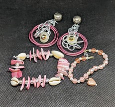 Pretty In Pink - Shells and Beads - Earrings and Bracelets - £5.57 GBP