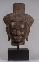 Antico Koh Ker Stile Khmer Beige Shiva Testa Statua - Il Destroyer - 54cm/55.9cm - £4,110.41 GBP