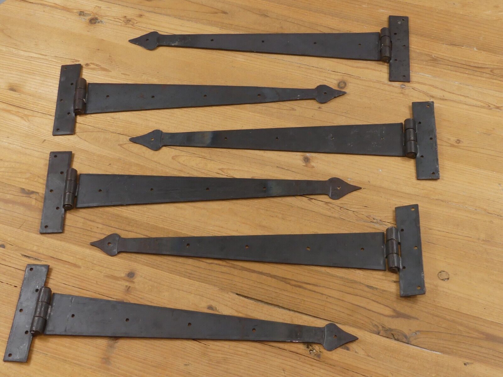 6 LARGE Strap T Hinges 18&quot; Tee Hand Barn Rustic Door Iron Arrow  **SOME ... - $119.99