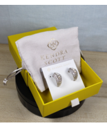 Kendra Scott Krista Half Hoop in Rhod White Pearl & Crystal Pavé Earrings - $66.89