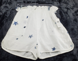 Splendid Shorts Womens Size Large White Star Print 100% Cotton Elastic Waist - £32.22 GBP