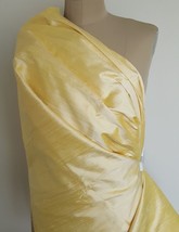 3.4 yds Vintage Lt Gold Iridescent Silk Dupioni Shantung Fabric - 44&quot; x 122&quot; WOW - £49.55 GBP