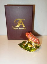 Taylor Avedon Collectible Frog On Lotus Leaf Treasure Chest new + box $140 - £39.16 GBP