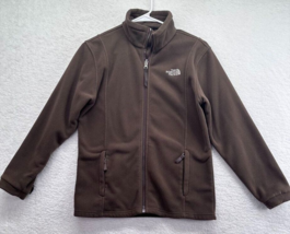 The North Face Girls Fleece Jacket Size Large Chocolate Brown Full Zip Pockets - £10.27 GBP