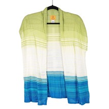 Ruby Rd Cardigan Sweater Petite XL Green Blue White Summer Short Sleeve ... - £14.13 GBP