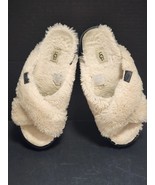 UGG NATURAL FUZZ SUGAR CROSS SLIDE WOOL/ FAUX FUR SLIPPERS, US 9/ EUR 40... - $36.00