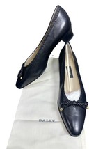 BALLY Lucy Black Leather Slip On Heel Shoes Size 9.5 M Made in Italy - $24.74