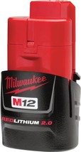 Milwaukee 48-11-2420 M12 12V Redlithium 2.0 Compact Battery Pack For M12... - £34.58 GBP