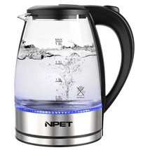 1000W Electric Kettle Glass Tea Kettle With Bpa-Free, 1.8L Cordless Portable Wat - £43.83 GBP