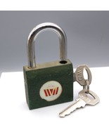 Vintage Wolfdog Padlock and Key, WD Green Lock - £13.69 GBP