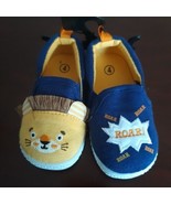 Wonder Nation Boys Slip On Shoes ROAR &amp; Lion Canvas Shoes Size 3 NEW - $10.69