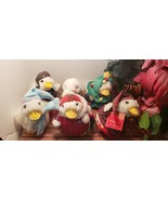 7&quot; Set of 6 Aflac Plush Ducks Assorted Lot Macy&#39;s Holiday Ducks 5 &amp; Heis... - $60.00