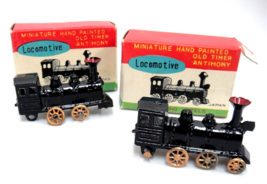 Vintage Miniature Hand Painted Old Timer Antimony Locomotives w Box Lot ... - $4.94