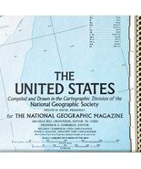 1968 The United States Map National Geographic Extra Large 42.5 x 29.25&quot;... - $41.81 CAD