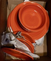 Fiesta Fiestaware Poppy  Orange 11 Piece Set. Setting For 4 - One Bowl M... - £77.09 GBP