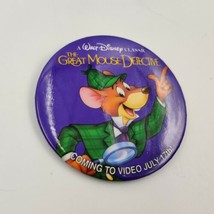 Vintage 3&quot; Walt Disney The Great Mouse Detective Basil Of Baker Street Lapel Pin - £13.09 GBP