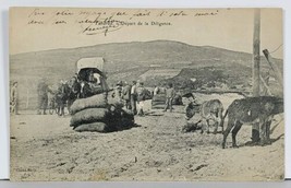Africa Tunisia Tabarka 1908 Depart de la Dillgence Donkeys Wagons Postcard K18 - £23.41 GBP