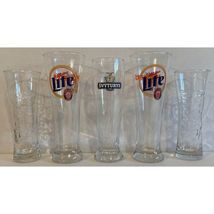 5 Beer Glasses: (2) Miller Lite / Hooters, (2) Carlsberg w/ Boxes &amp; (1) ... - $34.00