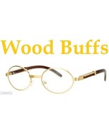 New Oval Wood Buffs clear glasses Oval UV400 Lenses Gold frame RICH - £15.85 GBP