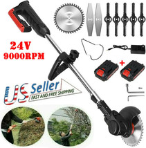 24V Electric Grass Trimmer Lawn Mower Cordless Weed Brush Cutter W/ 2 Ba... - $99.99