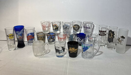Lot of 21 Shot Glasses Various Locations & Sizes States Places Parks Bars - $23.36