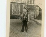 Little Boy Cowboy Hat Vest and Lasso Black &amp; White Photo  - $5.94